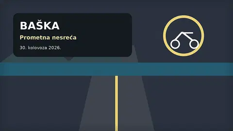 Nenametljiva urednička ilustracija ceste i mopeda u Baški na otoku Krku
