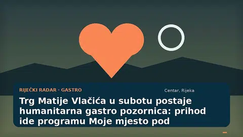 Ilustracija humanitarnog gastro događanja na gradskom trgu u Rijeci
