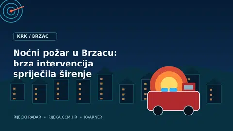 Noćni požar u Brzacu zahvatio traktor i obiteljsku kuću: krčki vatrogasci spriječili širenje