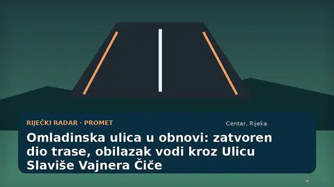 Ilustracija obnove kolnika i privremene regulacije prometa u Omladinskoj ulici