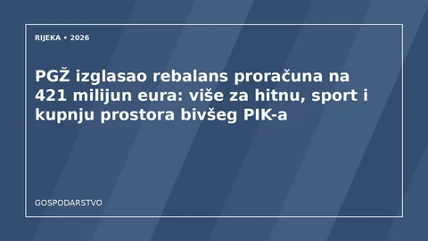 Originalna urednička ilustracija za članak: PGŽ izglasao rebalans proračuna na 421 milijun eura: više za hitnu, sport i kupnju prostora bivšeg PIK-a