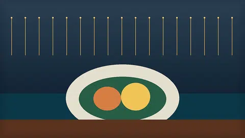 Urednička ilustracija večernjeg gastro festivala u lučici na Kantridi uz more