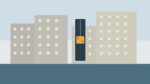 Ilustracija višestambenih zgrada i dizala u Rijeci uz podatak o 26 prijava za sufinanciranje