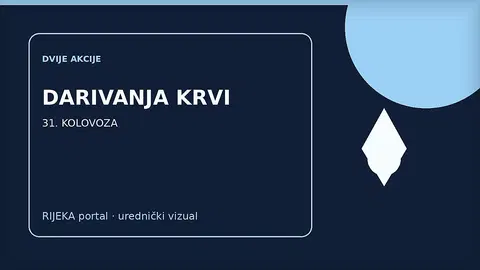 Urednička ilustracija dviju akcija dobrovoljnog darivanja krvi u Rijeci 31. kolovoza 2026.
