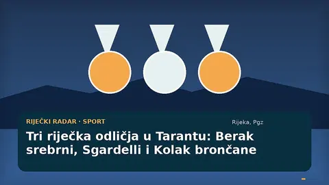 Ilustracija riječkih sportaša s medaljama na Mediteranskim igrama u Tarantu