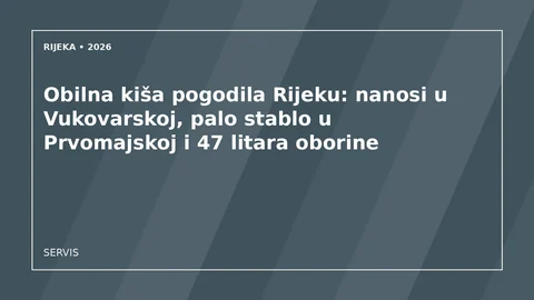 Originalna urednička ilustracija za članak: Obilna kiša pogodila Rijeku: nanosi u Vukovarskoj, palo stablo u Prvomajskoj i 47 litara oborine
