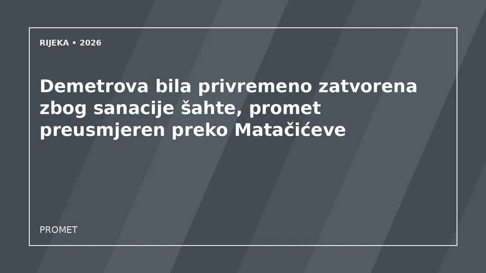 Originalna urednička ilustracija za članak: Demetrova bila privremeno zatvorena zbog sanacije šahte, promet preusmjeren preko Matačićeve